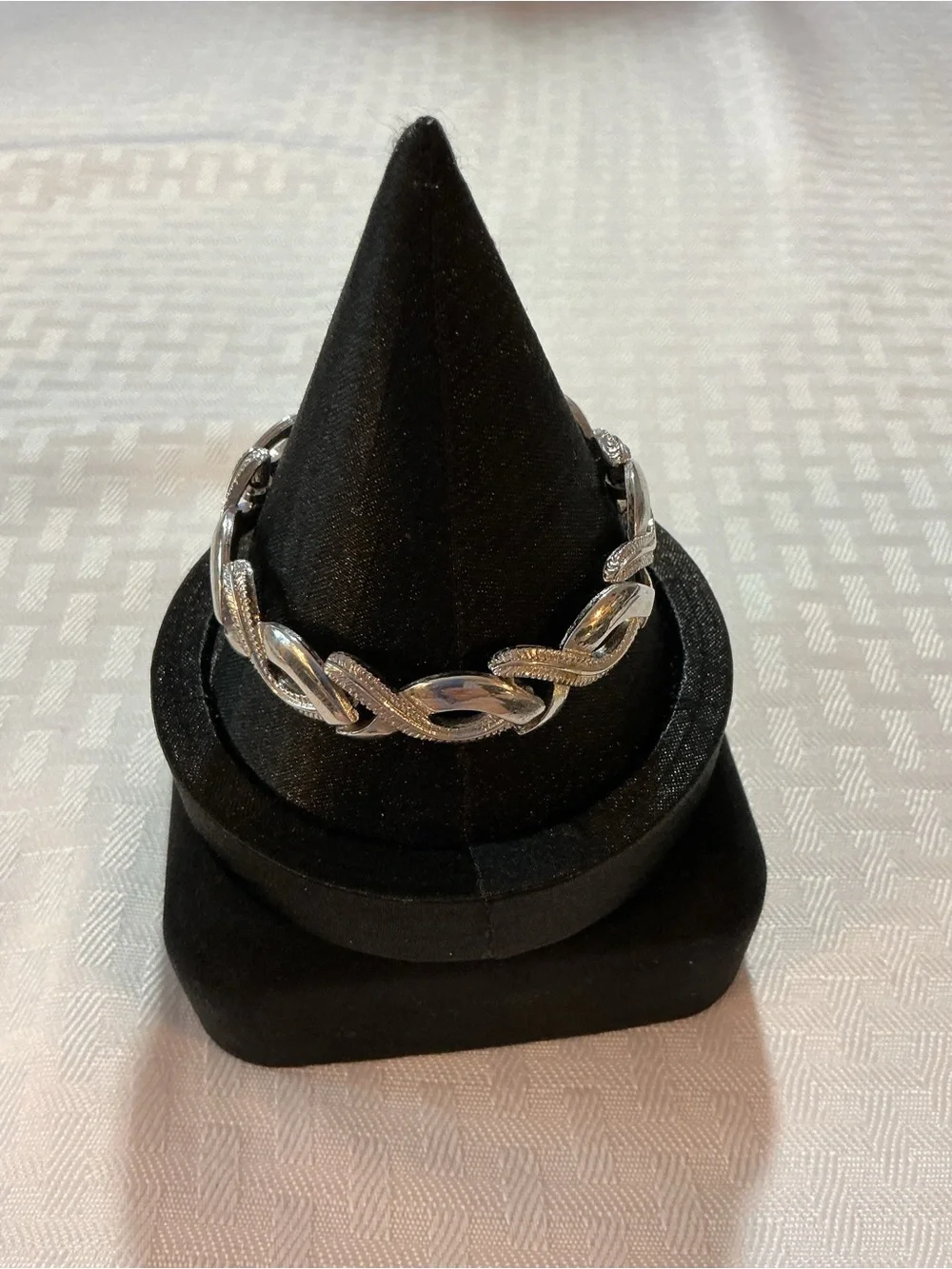 Monet Vintage Silver-Tone Twisted Infinity Link Bracelet